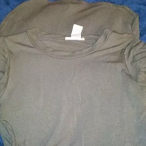 Army green knit tshirt dress